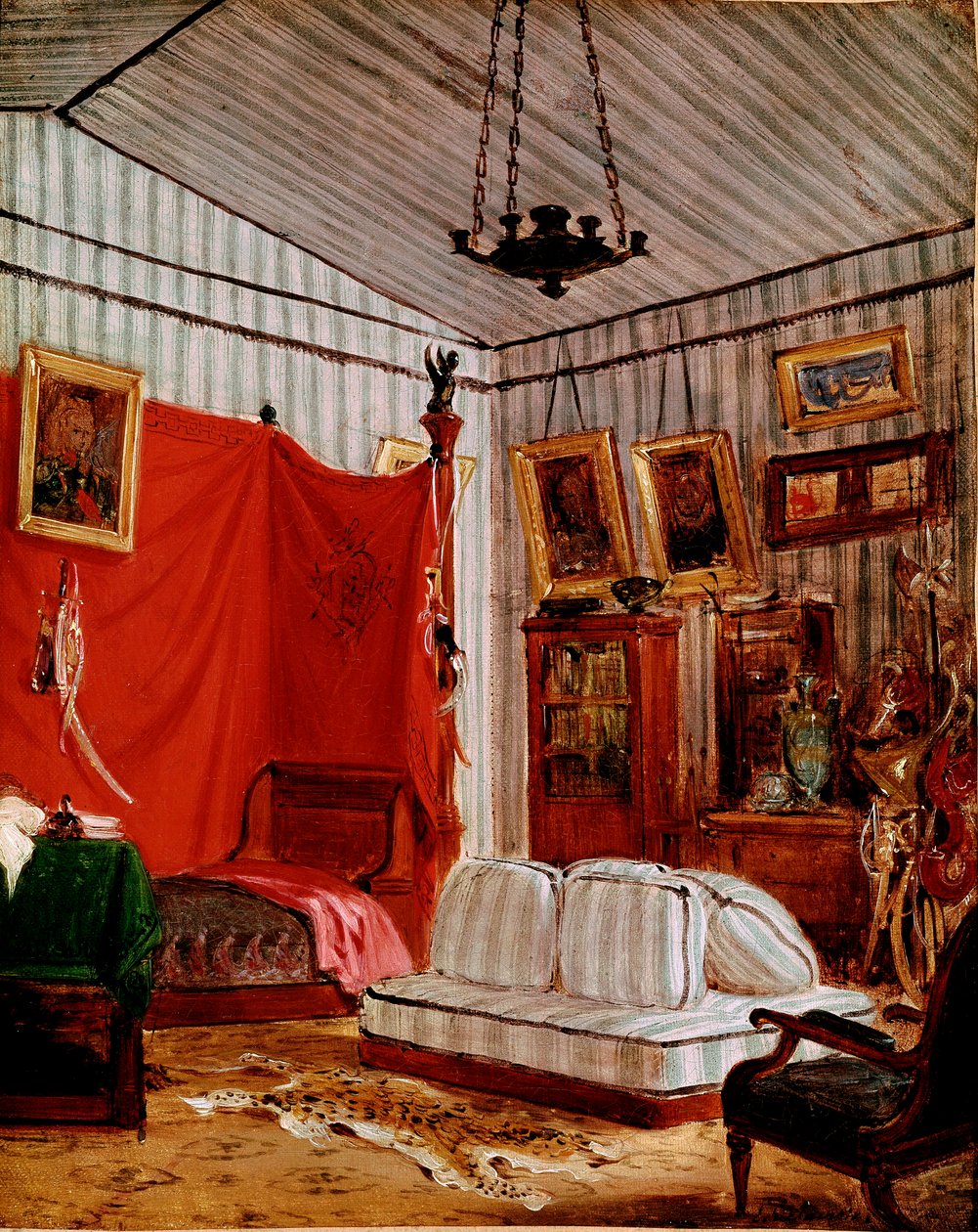 Studie pro Interieur se dvěma portréty (malba, kolem roku 1834) od Ferdinand Victor Eugene Delacroix