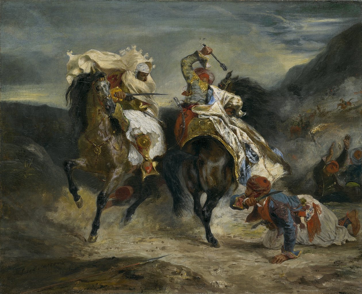Souboj Giaoura a Hassana, 1826 od Ferdinand Victor Eugene Delacroix