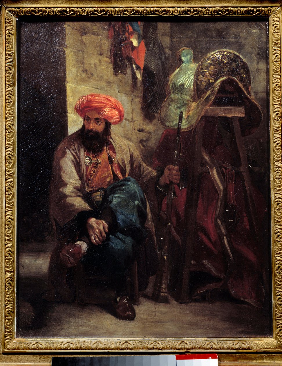 Turecké sedlo Malba Eugena Delacroixe (1798-1863) 1825 Sun. 0,41x0,33 m . od Ferdinand Victor Eugene Delacroix