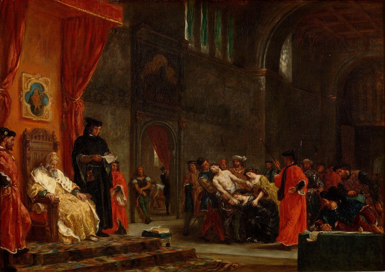 Dva Foscariové, 1855 od Ferdinand Victor Eugene Delacroix