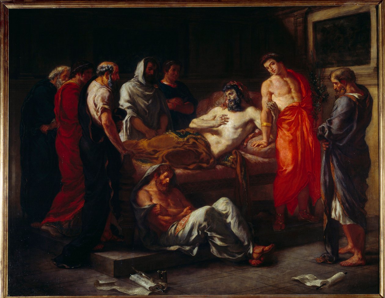 Smrt Marca Aurela (121-180). Obraz Eugene Delacroix (1798-1863) od Ferdinand Victor Eugene Delacroix