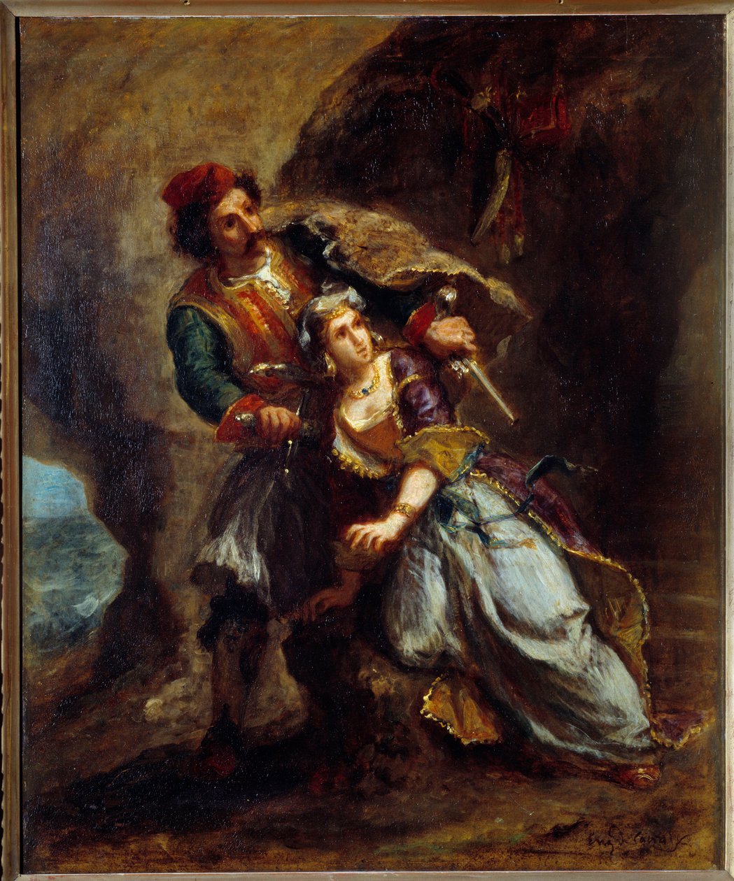 Zasnoubení Abydosu. Obraz Eugene Delacroix (1798-1863) od Ferdinand Victor Eugene Delacroix