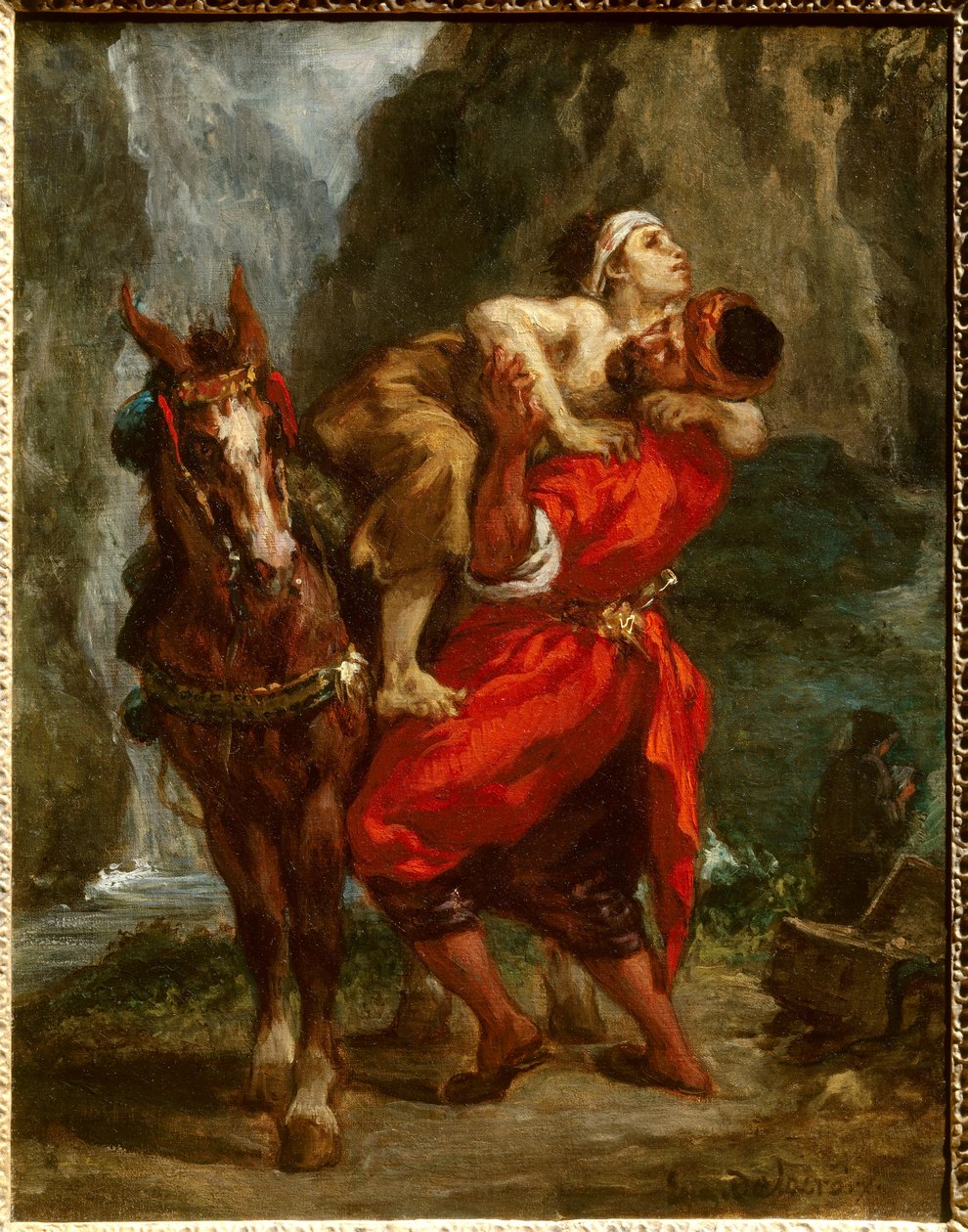 Dobrý Samaritán. Obraz Eugene Delacroix (1798-1863) od Ferdinand Victor Eugene Delacroix