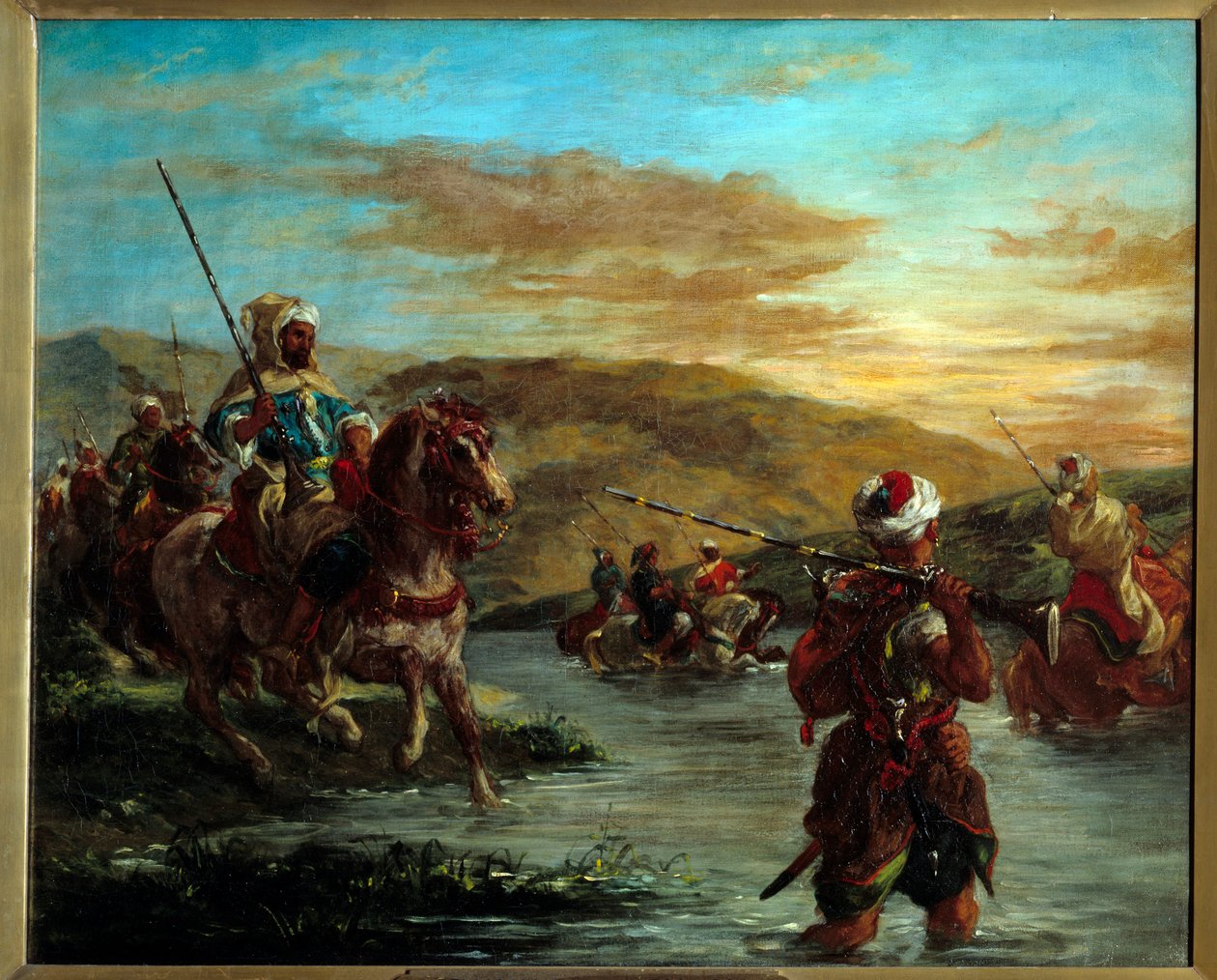 Průchod gue v Maroku. Obraz Eugene Delacroix (1798-1863) od Ferdinand Victor Eugene Delacroix