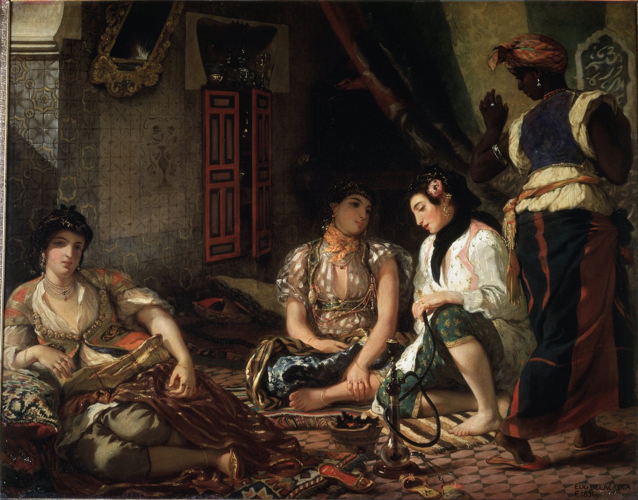 Alžírské ženy ve svém bytě od Ferdinand Victor Eugene Delacroix