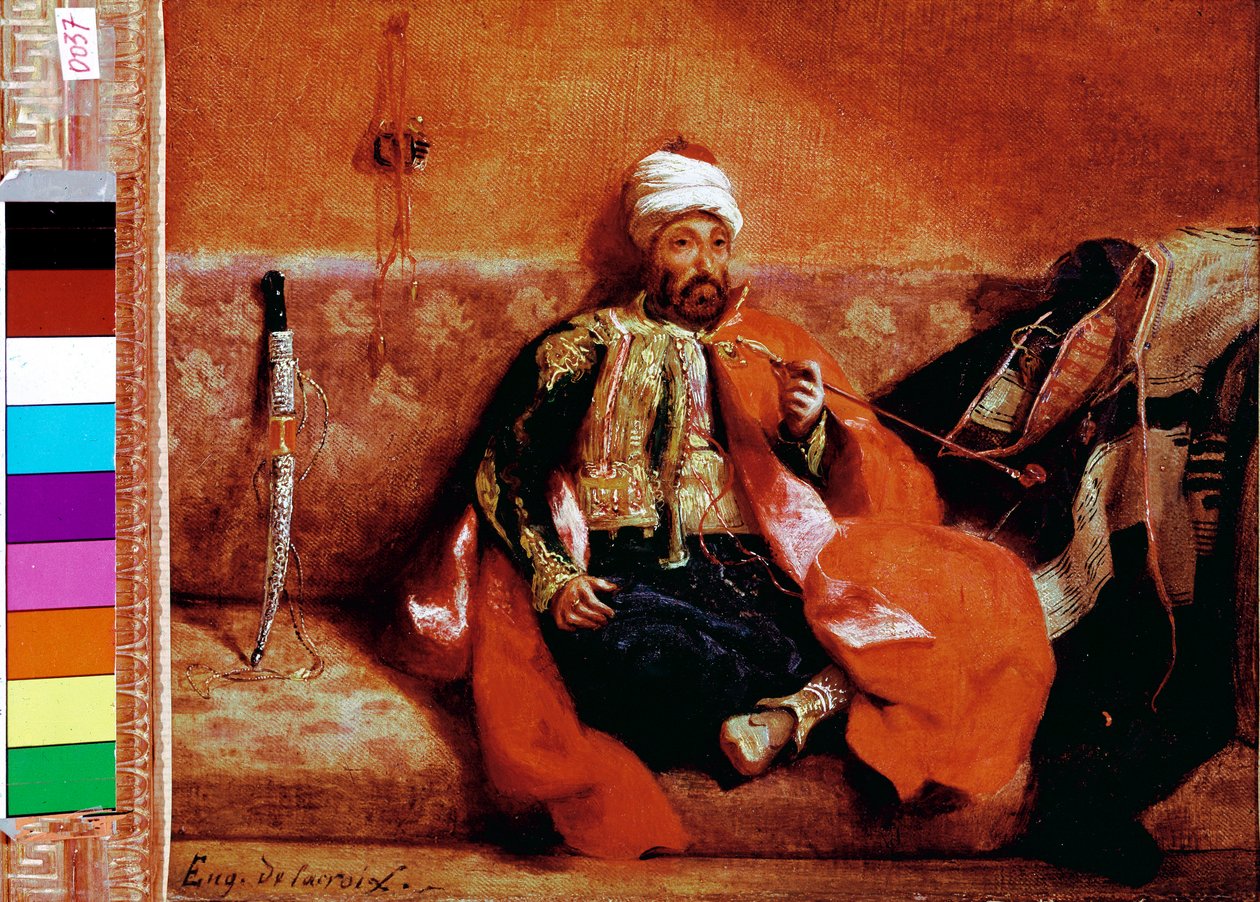 Turecké kouření na gauči. Obraz Eugene Delacroix (1798-1863) od Ferdinand Victor Eugene Delacroix