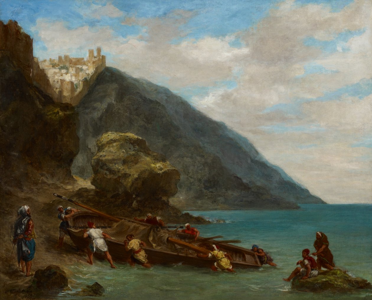 Pohled na Tanger z pobřeží od Ferdinand Victor Eugene Delacroix
