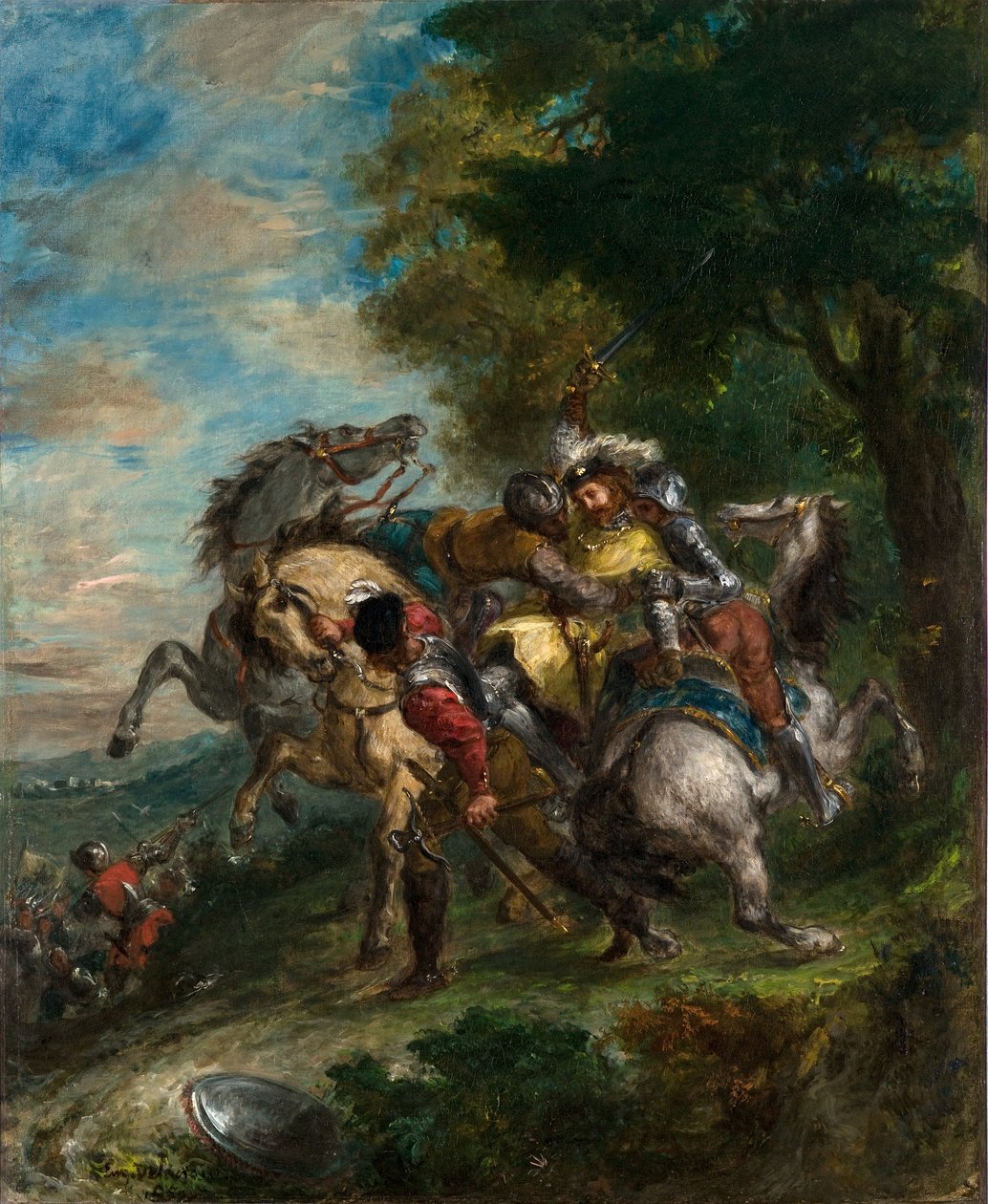 Weislingen zajat Gotzovými muži od Ferdinand Victor Eugene Delacroix