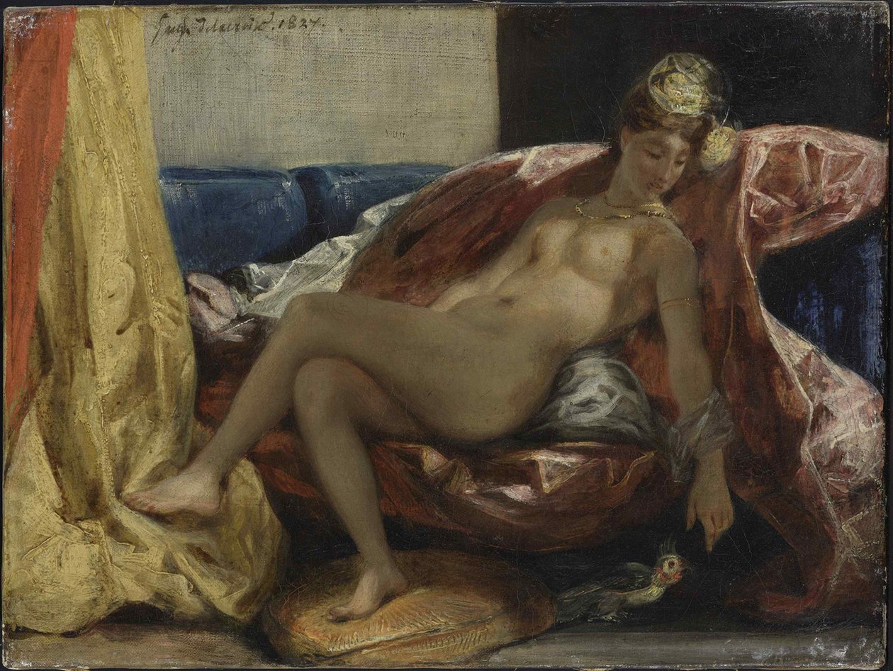 Žena s papouškem, mezi 1826 a 1828. od Ferdinand Victor Eugene Delacroix