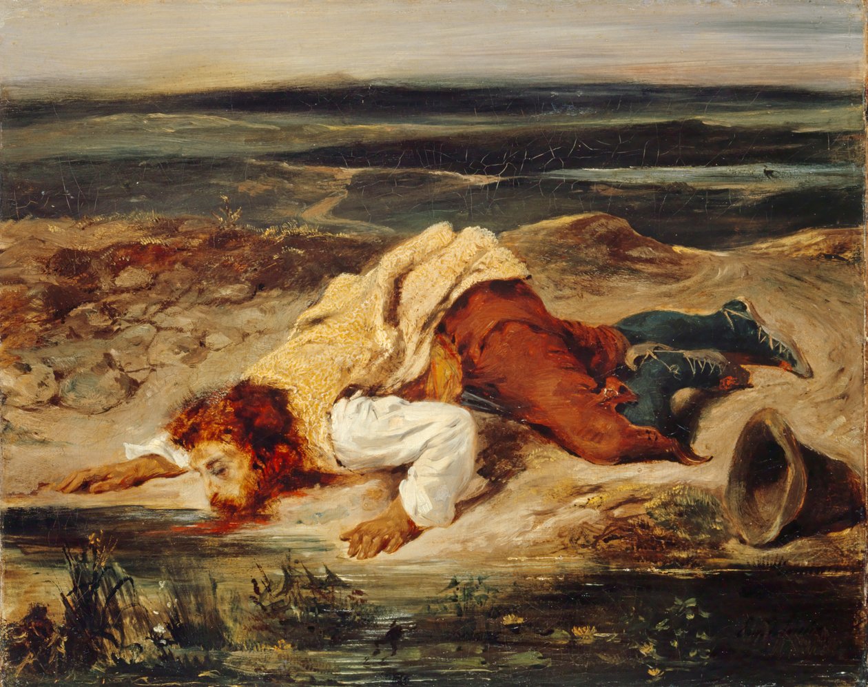 Zraněný lupič (římský ovčák), kolem roku 1825 od Ferdinand Victor Eugene Delacroix