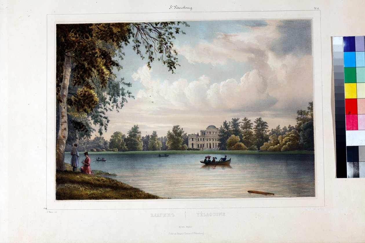 Palác Yelagin (palais Elaguine) v Petrohradě par Perrot, Ferdinand Victor (1808-1841) od Ferdinand Victor Perrot