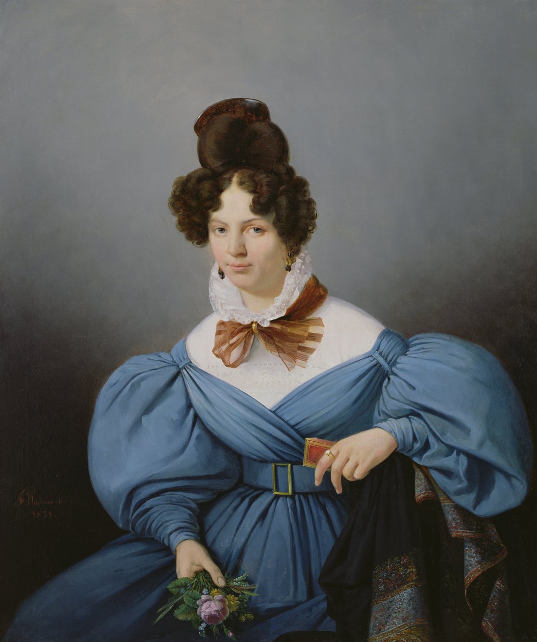 Portrét dámy, kolem roku 1830 od Ferdinand Wachsmuth