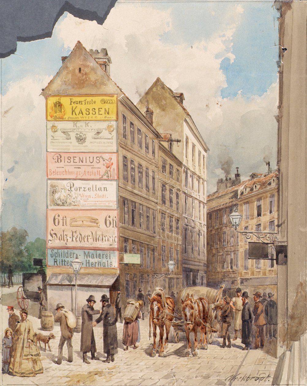 Kohlmessergasse a Salzgries v Ruprechtsstiege od Ferdinand Weckbrodt