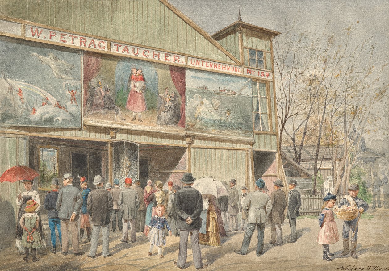 Ve Wurstelprater ve Vídni od Ferdinand Weckbrodt