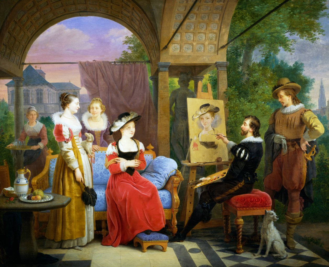 Rubens při malování slaměného klobouku ve svém ateliéru od Ferdinand de Braekeleer