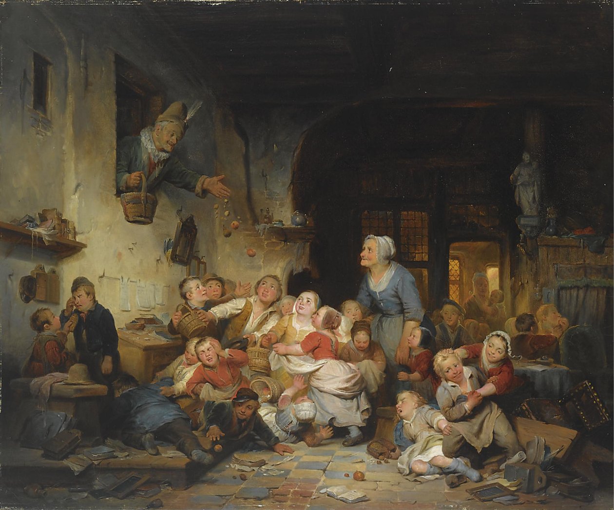 Vesnická škola od Ferdinand de Braekeleer the Elder
