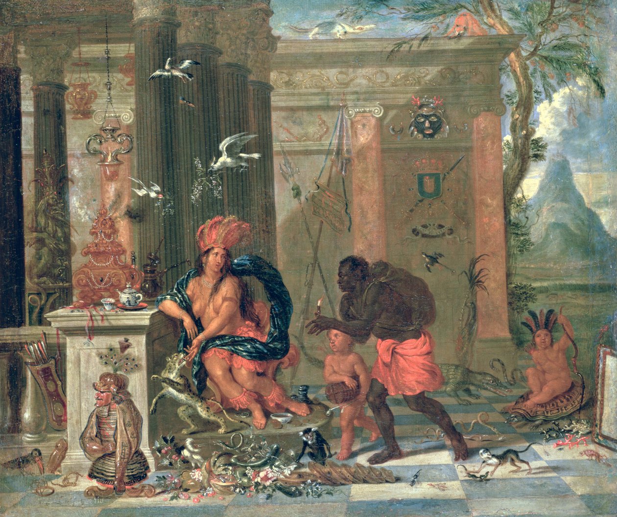 Alegorie Ameriky, 1691 od Ferdinand van Kessel