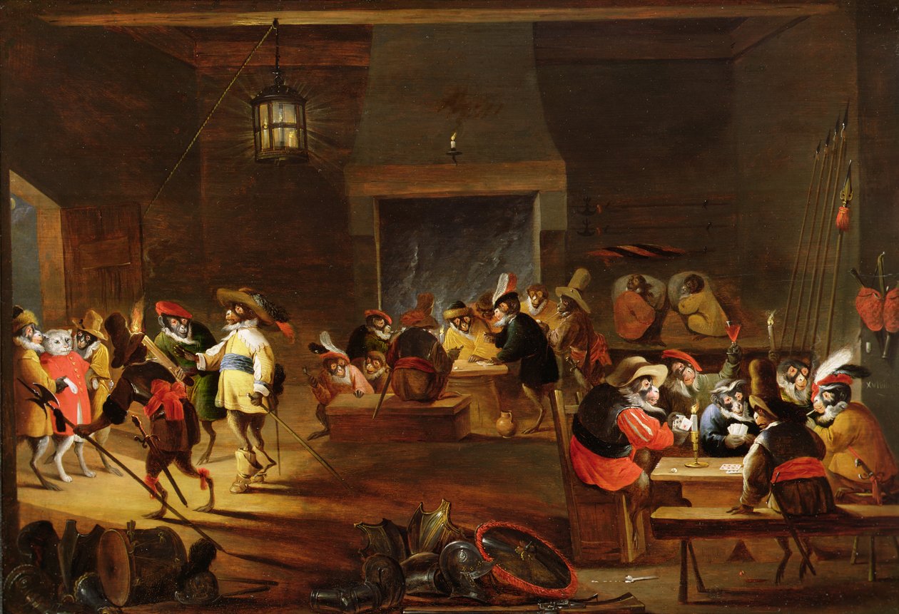 Opice v hospodě (podrobnosti viz 92084) od Ferdinand van Kessel