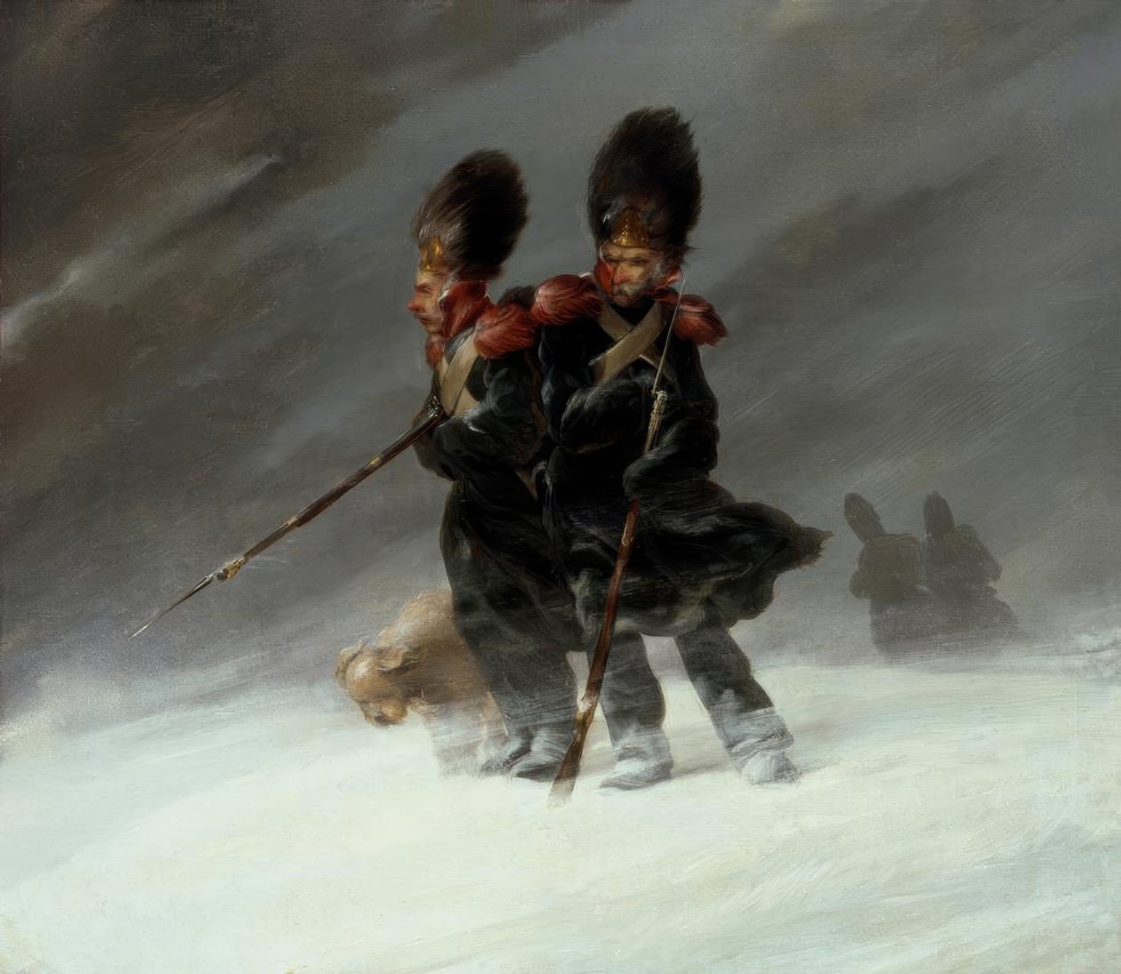 Granátníci ve sněhu od Louis Ferdinand von Rayski