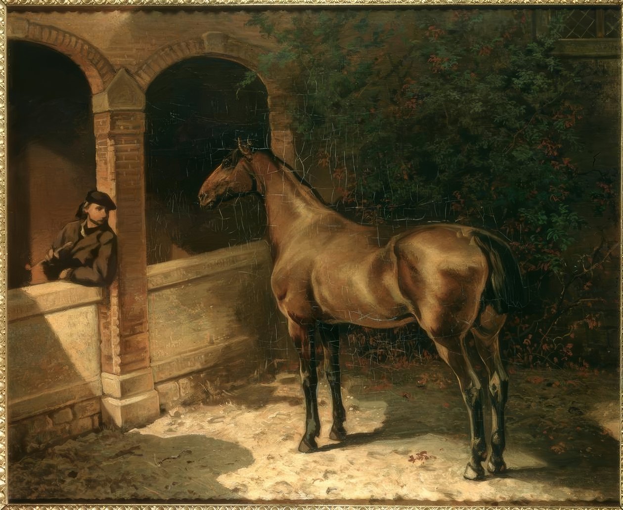 Kůň a kuřák od Louis Ferdinand von Rayski