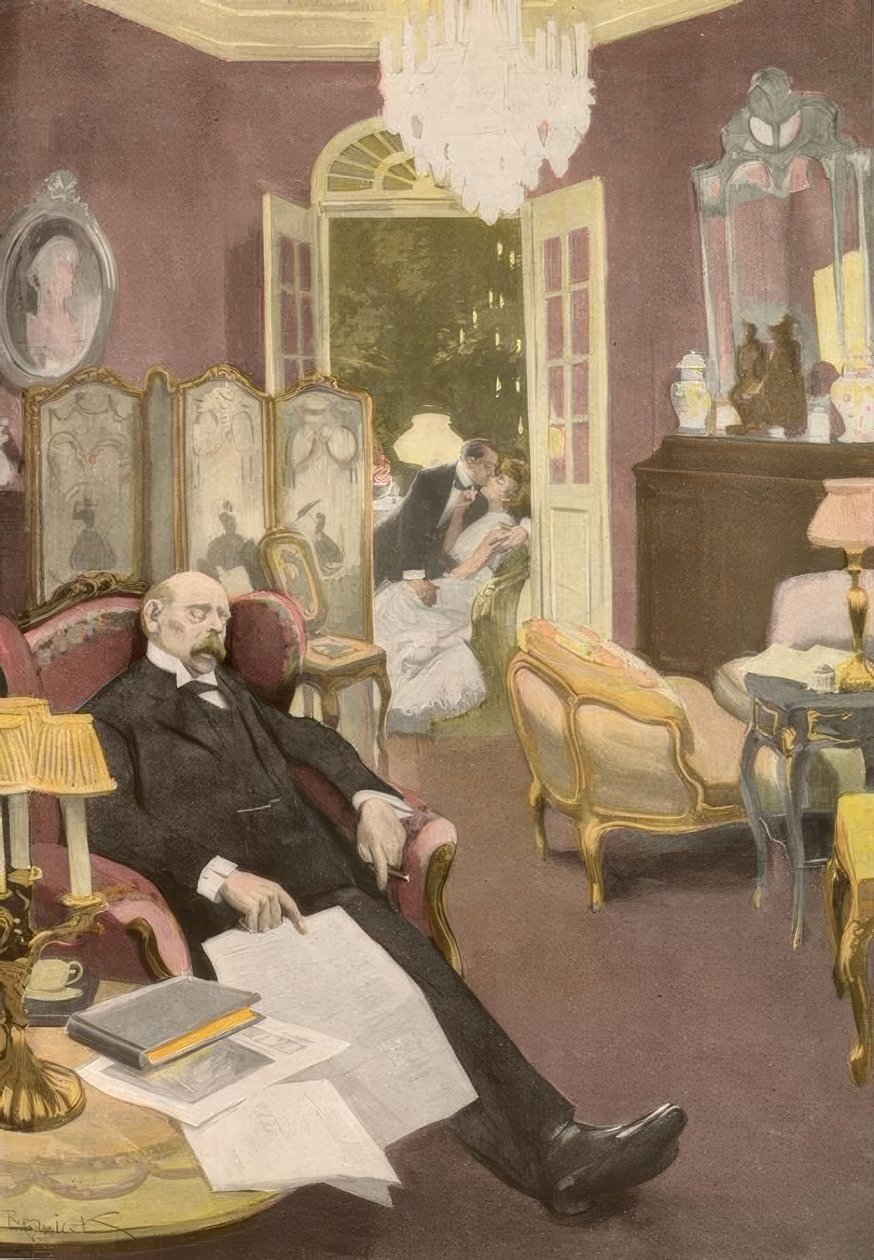 Ach, to byl krásný sen: vánoční stromeček a všichni milenci mé ženy k němu byli připojeni! od Ferdinand von Reznicek
