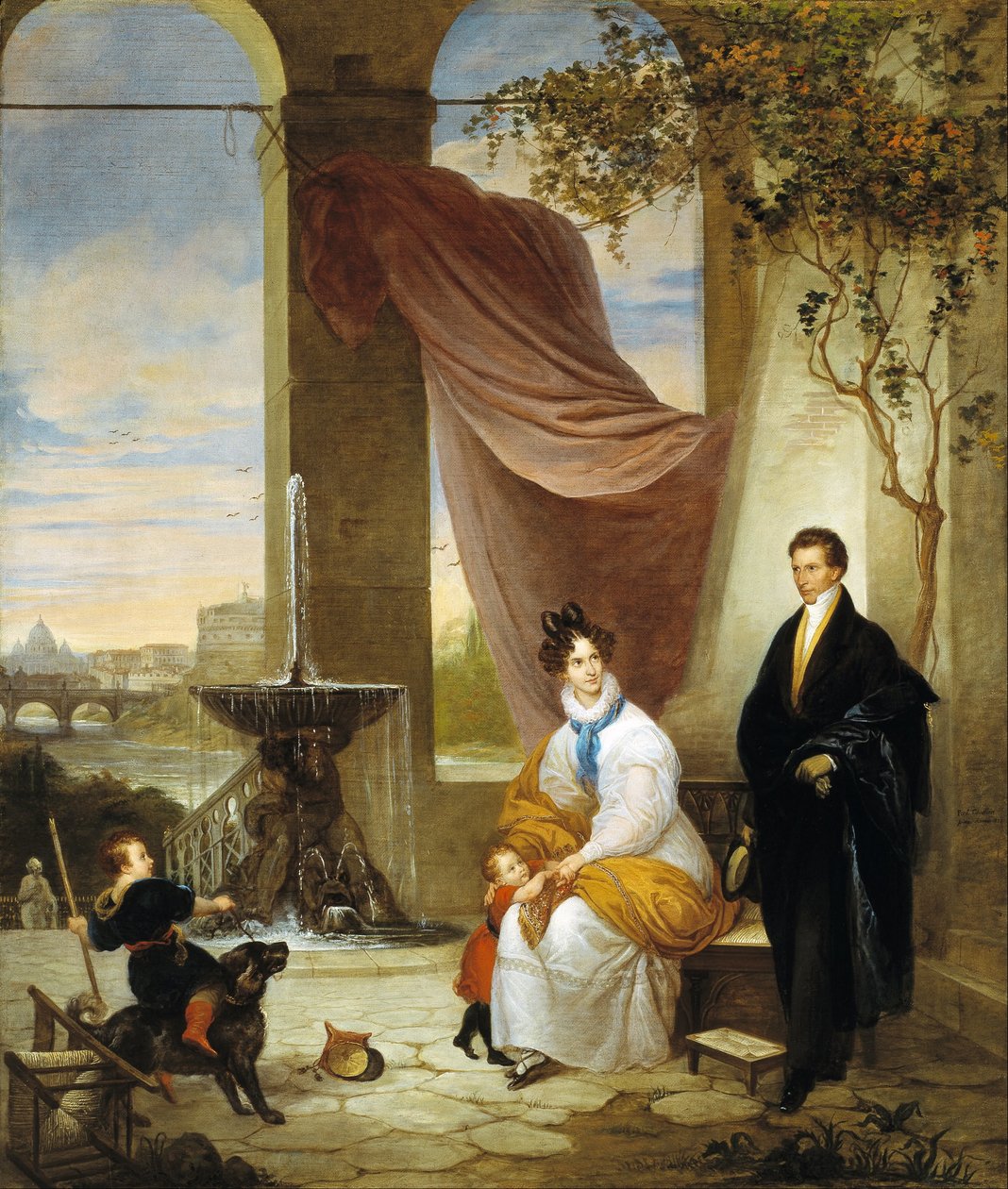 Charles Izard Manigault a jeho rodina v Římě od Ferdinando Cavalleri