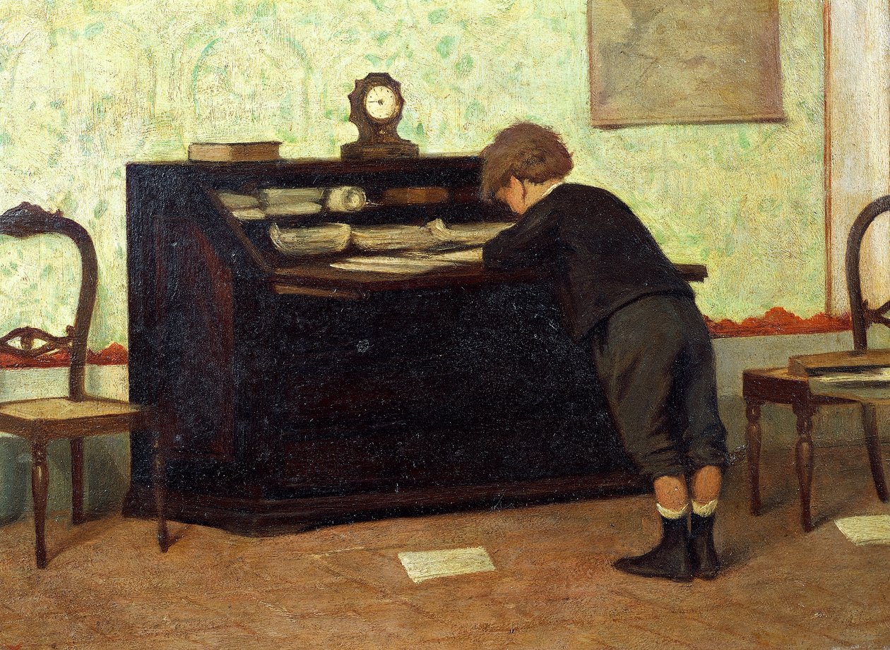 Lekce Ferdinanda Buonamiciho ​​(1820-1892), olej na panelu od Ferdinando Buonamici