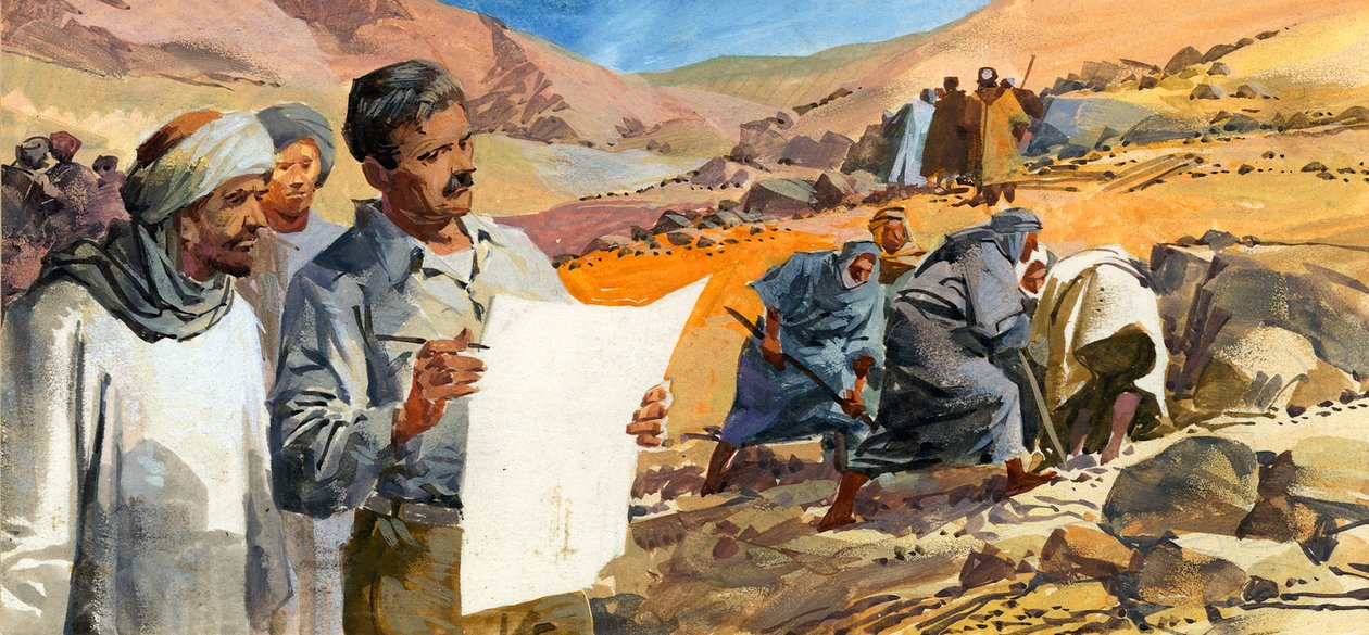 Howard Carter při hledání Tutanchamonovy hrobky od Ferdinando Tacconi