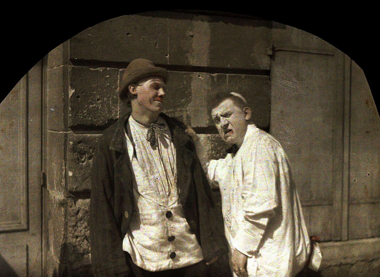 Klaun Footel a jeho syn, Soissons, Aisne, Francie, 1917 (autochrom) od Fernand Cuville