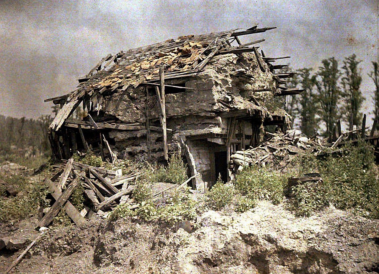 Missy-sur-Aisne, Francie, 1917 (autochrom) od Fernand Cuville