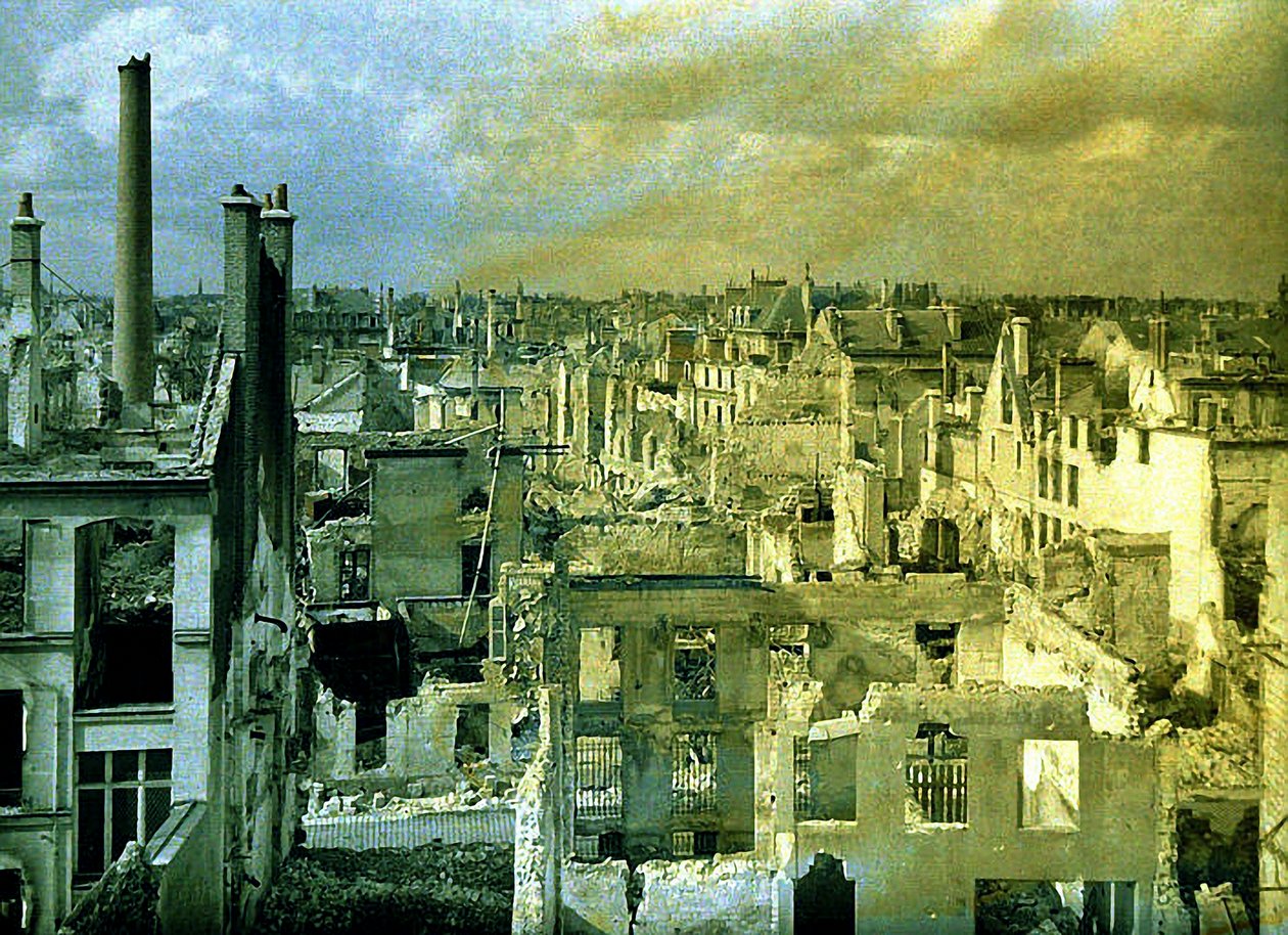 Panorama ruin města, Reims, Marne, Francie, 1917 (autochrom) od Fernand Cuville