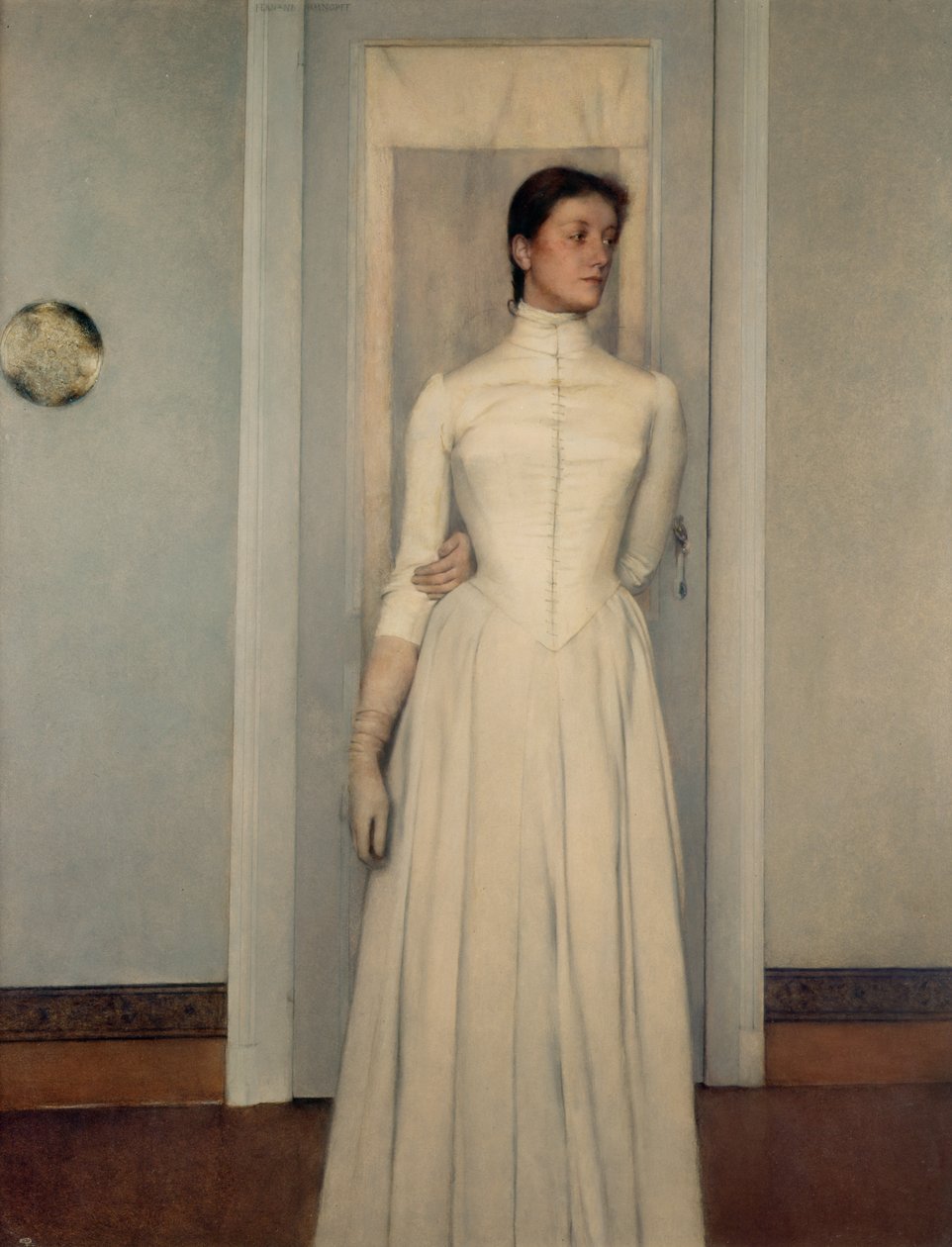 Portrét umělcovy sestry Marguerite Khnopffové od Fernand Khnopff