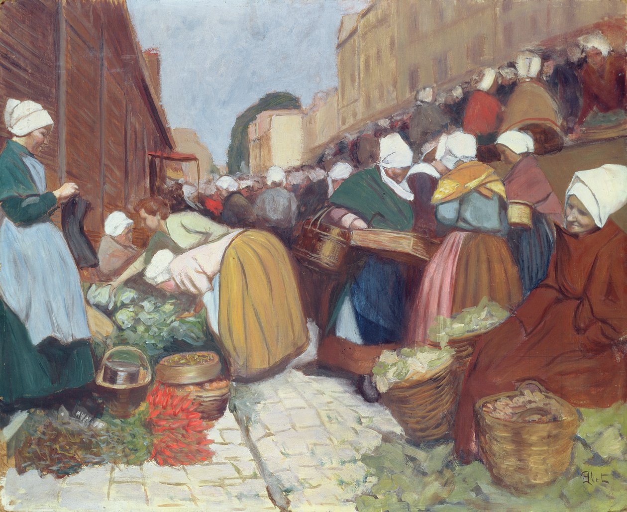 Trh v Brestu, kolem roku 1899 od Fernand Piet