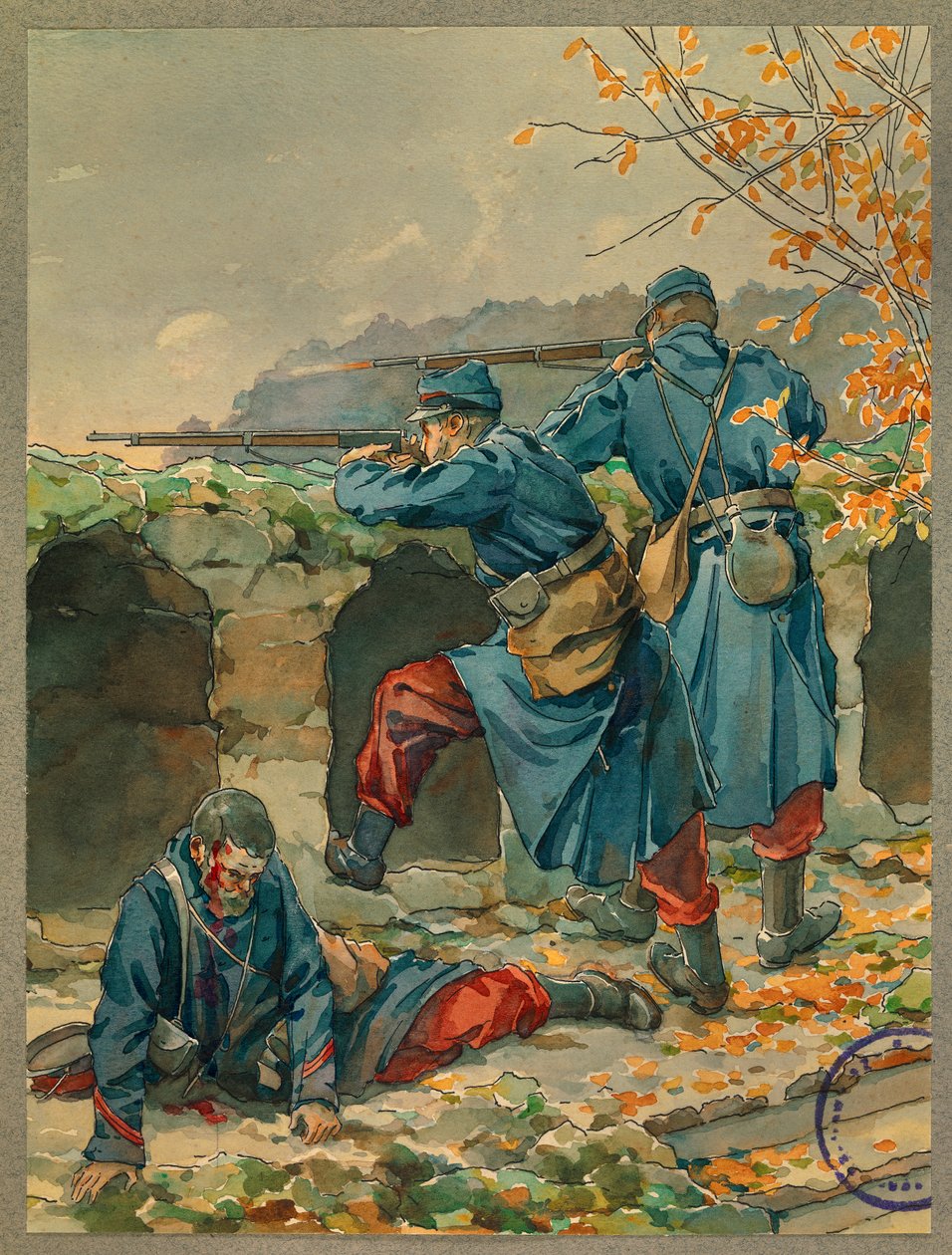 Ráno v bitvě u Vailly, smrt desátníka Margeho od Fernand Barbier