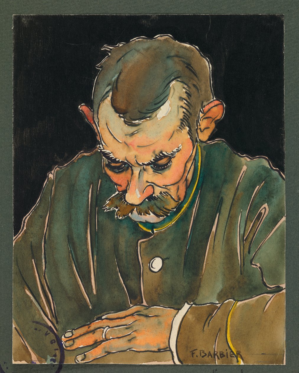 Phongeron čte dopis své ženy, Gustrow od Fernand Barbier