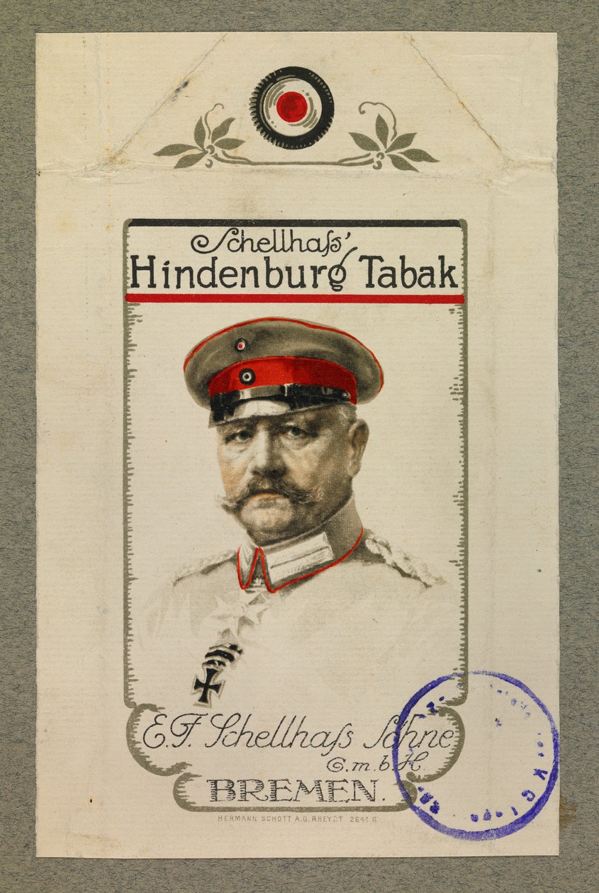 Portrét Hindenbourga na krabičce tabáku od Fernand Barbier