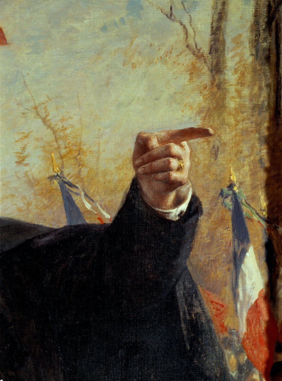 Ruka. Detail portrétu Paula Derouledeho (1846-1914), francouzského nacionalistického militantu, ukazujícího prstem. Obraz Fernanda Cormona (1845-1924) od Fernand Cormon
