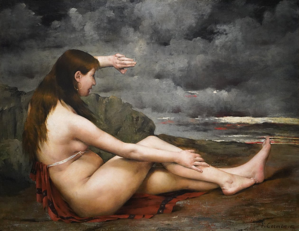 Dívka hledící na moře od Fernand Cormon