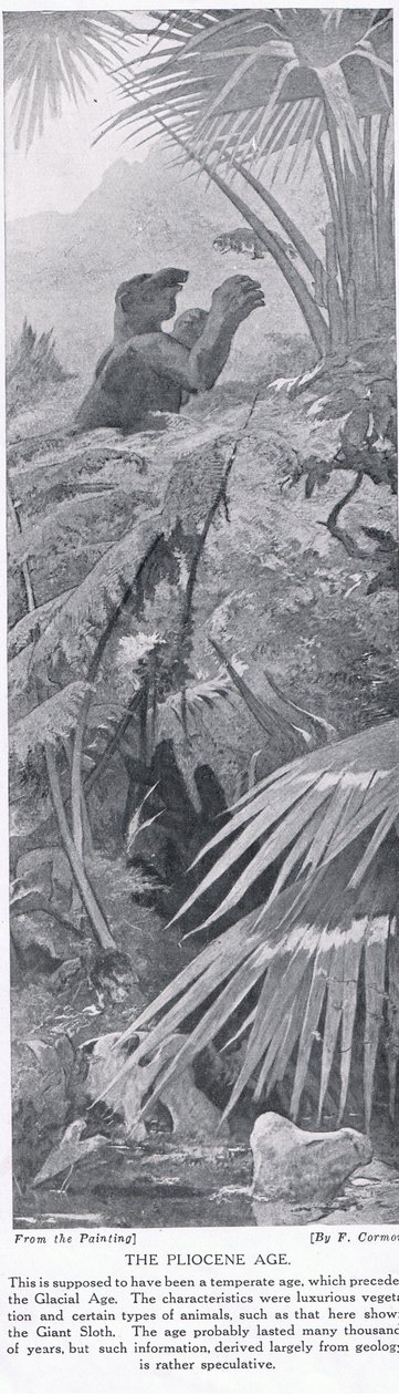 Věk pliocén, ilustrace z 