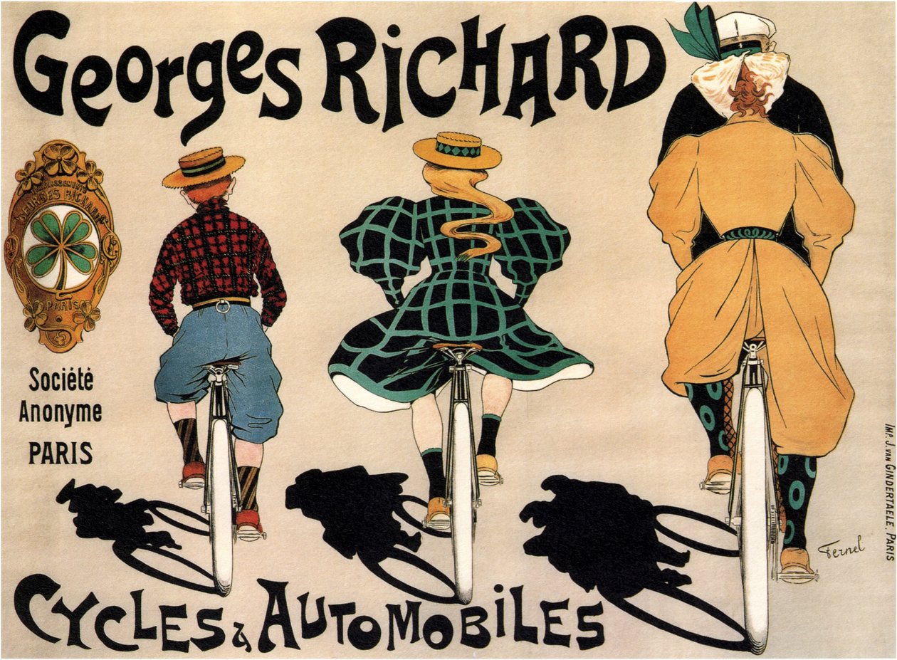 Jízdní kola a auta Georges Richard, 1896 od Fernand Fernel