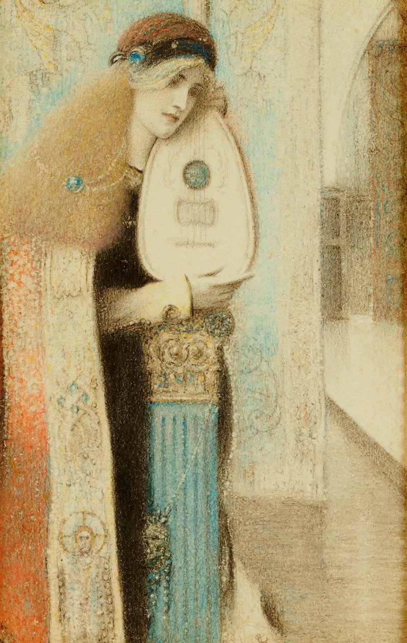 Hudebník, kolem roku 1899 od Fernand Khnopff