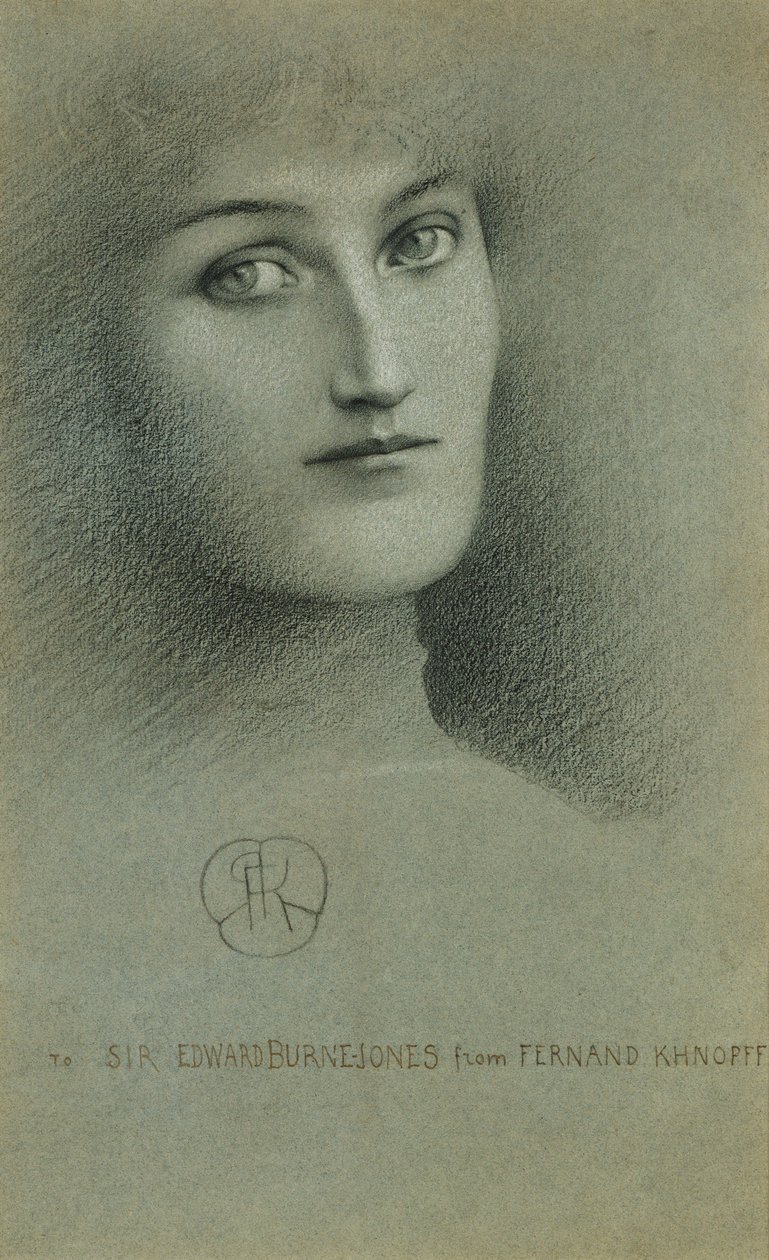 ženská hlava; Hlava ženy, 1896 od Fernand Khnopff