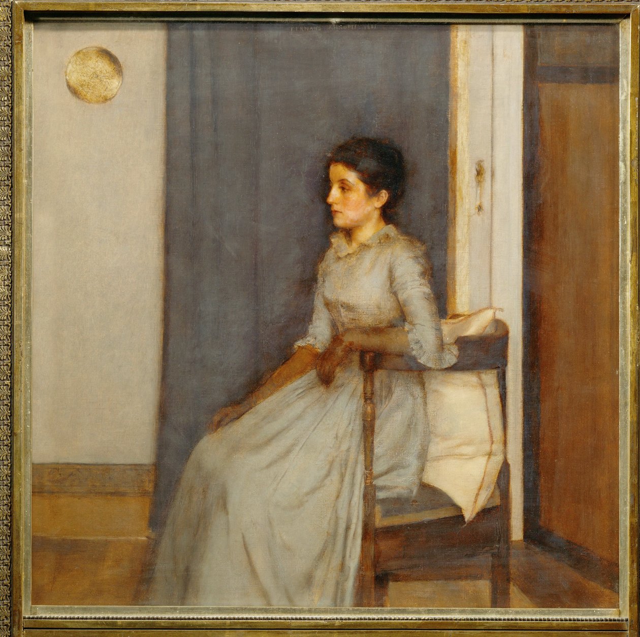 Portrét Marie Monnomové, dcery bruselského redaktora, později madam (malba na plátně) od Fernand Khnopff