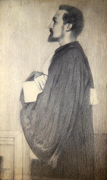 Portrét muže (tužka na papíře) od Fernand Khnopff