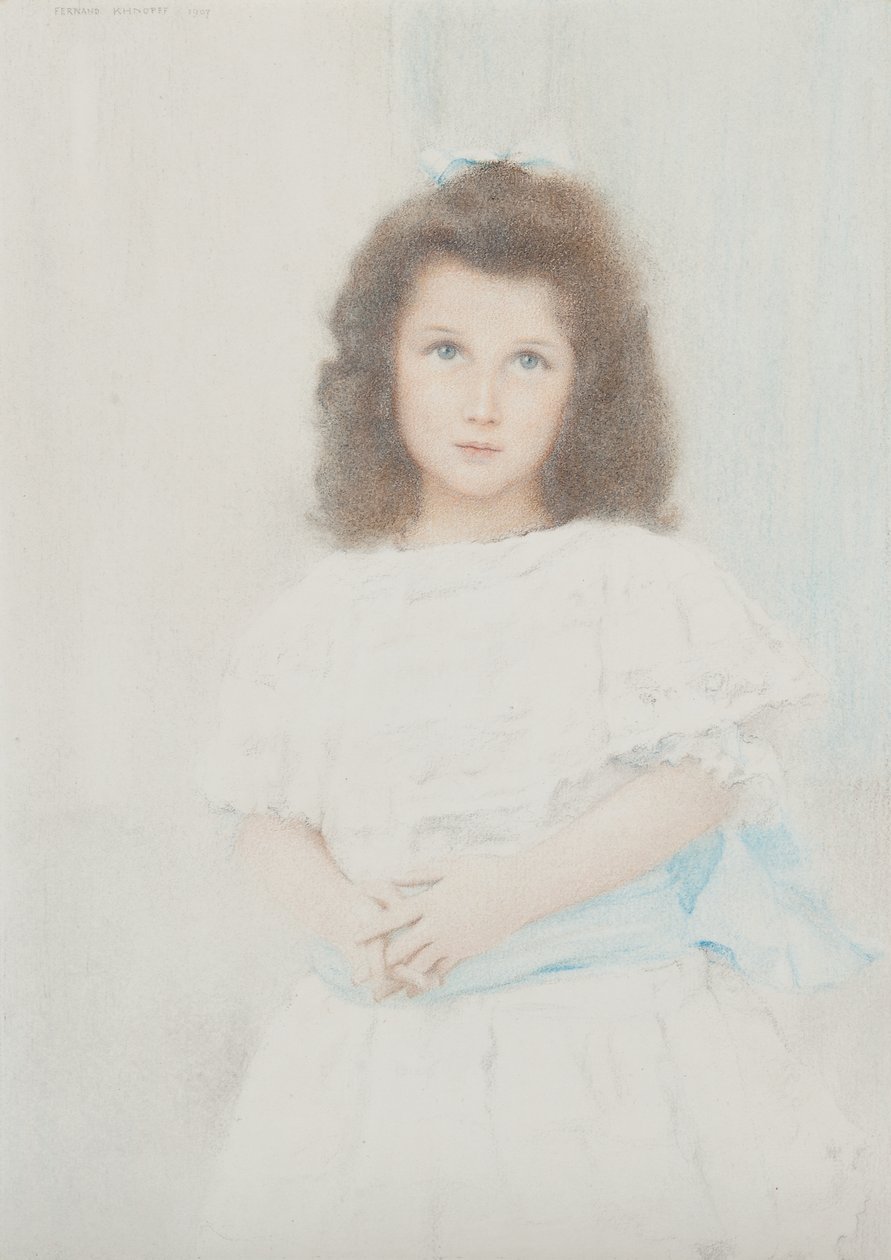 Portrét Renée Lambert de Rothschild, dcery zakladatele banky Lambert, 1907 od Fernand Khnopff
