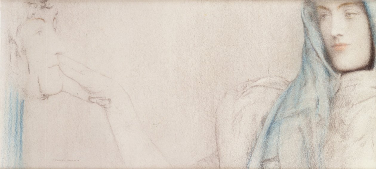 Studie k tajemství, kolem roku 1902 od Fernand Khnopff