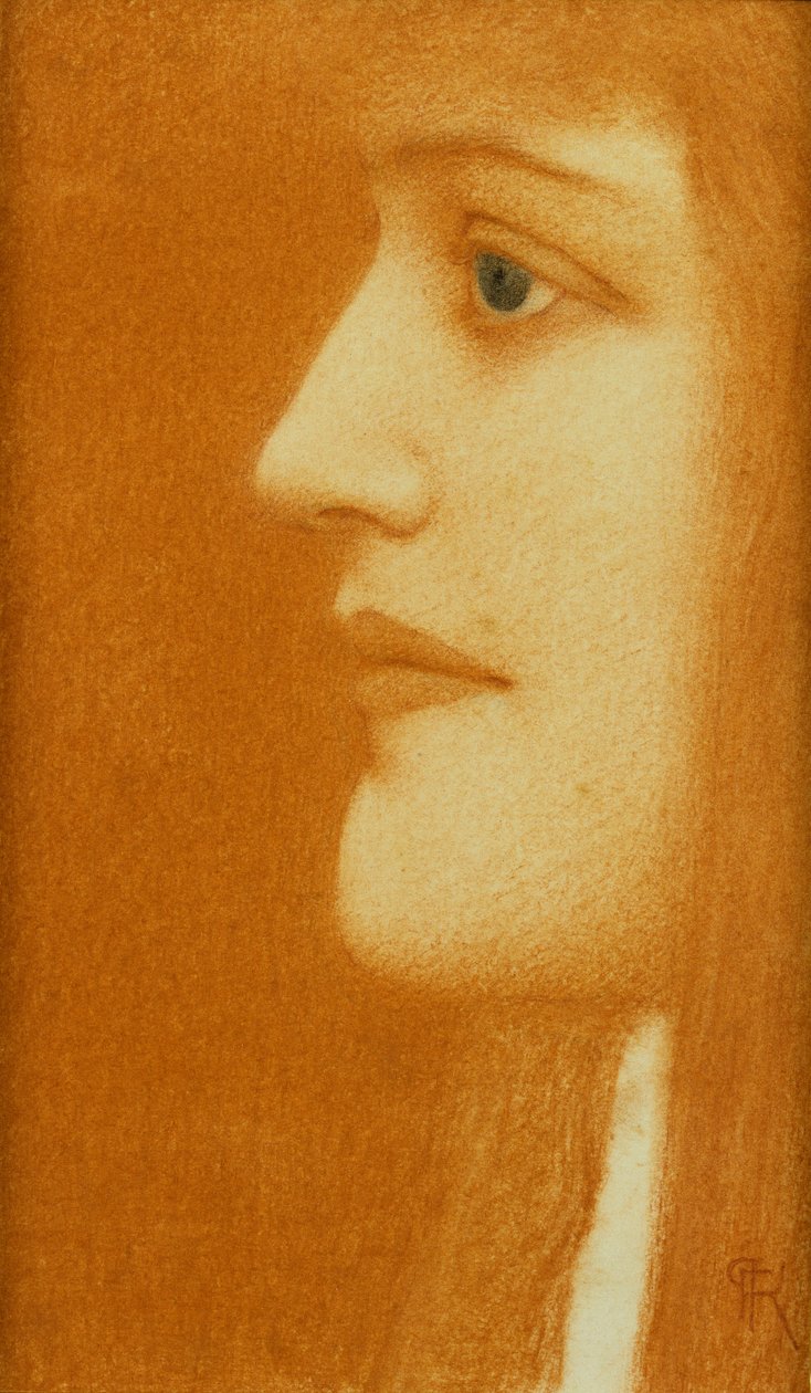 Studie ženy z profilu, 1910 od Fernand Khnopff