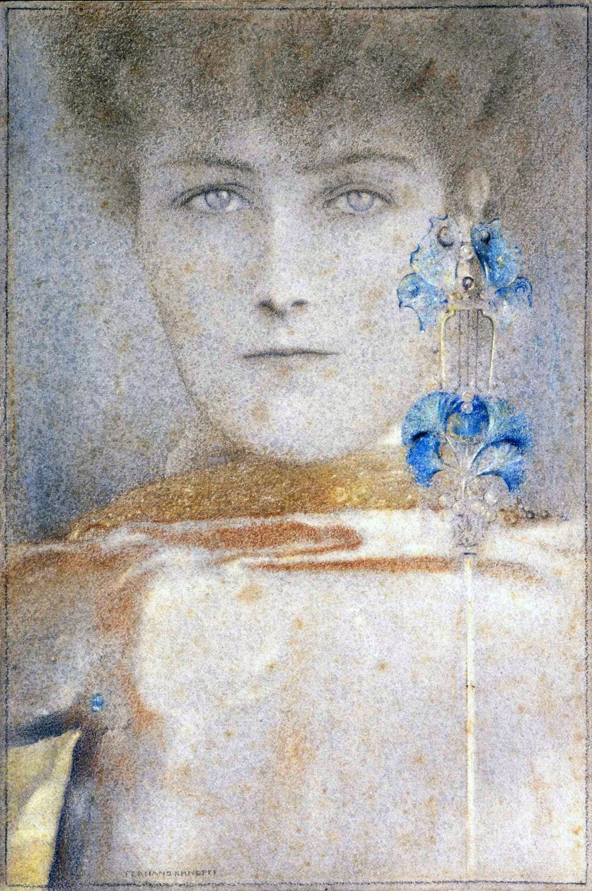 Bílá maska, Fernand Khnopff (1858-1921) od Fernand Khnopff