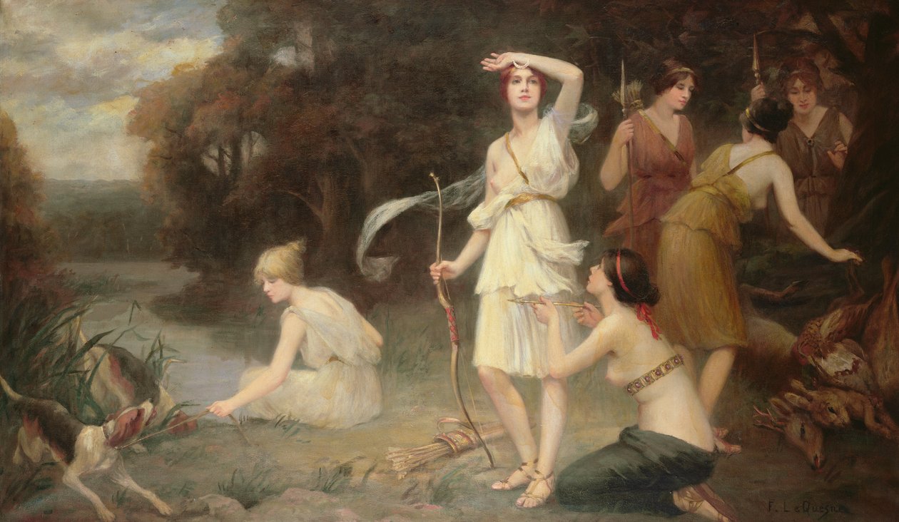 Diana a její Hand Maidens od Fernand Le Quesne