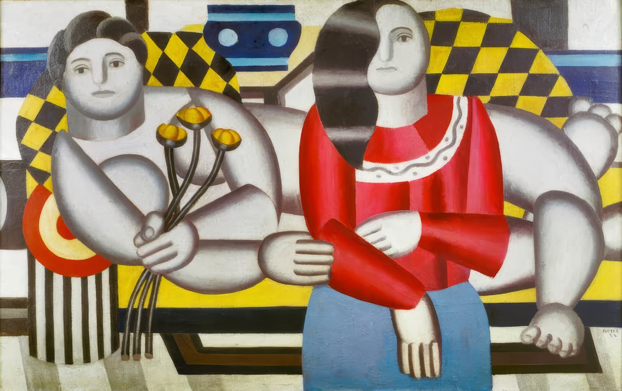 „Femme tenant des fleurs“ (Žena držící květiny) od Fernand Leger
